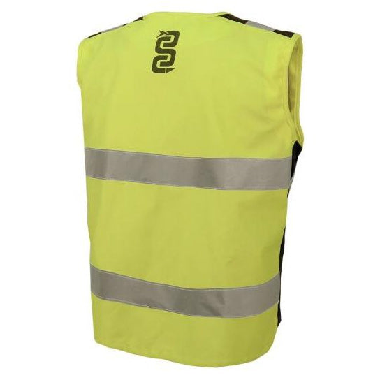 OJ Atmosfere Metropolitane Flash 2 High Visibility Vest Hi-Vis Yellow - rear view
