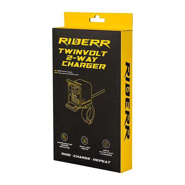 Riderr Twinvolt Charger  FREE UK Delivery, FREE 365 Day Returns | Moto Central
