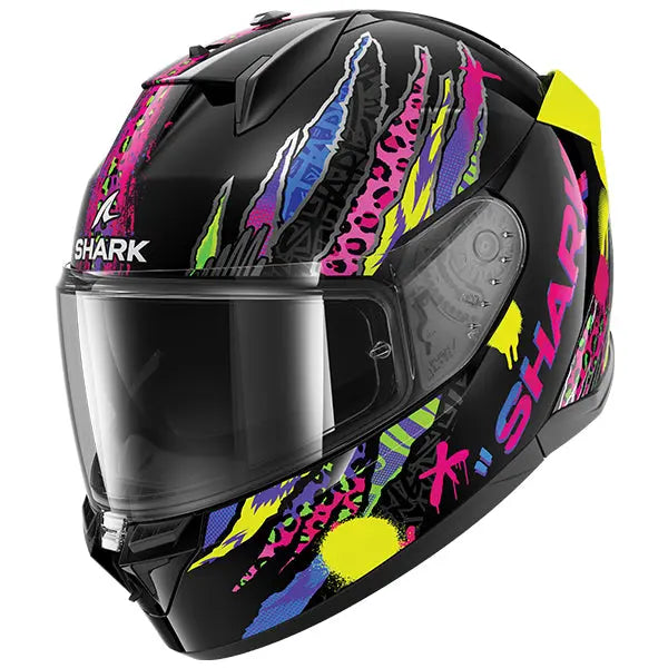 Shark D-Skwal 3 Fawn Black / Purple / Blue / Yellow FREE UK Delivery, FREE 365 Day Returns | Moto Central