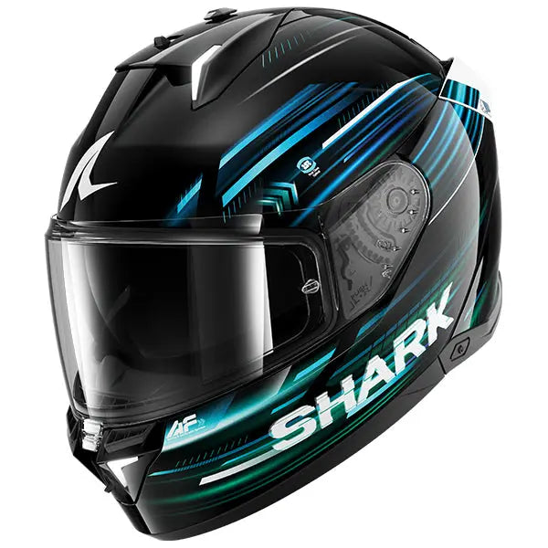 Shark Skwal i3 Light-Blur Black / Blue / Green FREE UK Delivery, FREE 365 Day Returns | Moto Central