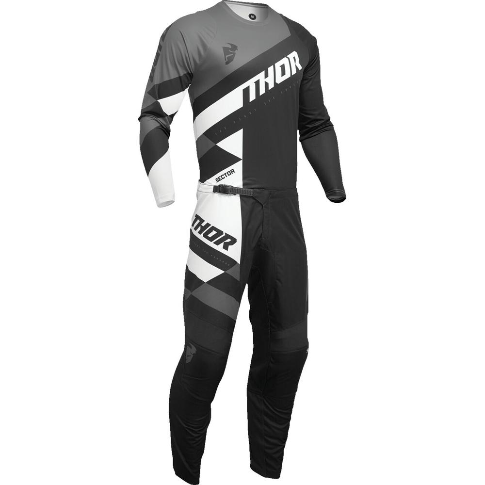 Thor Sector Checker Youth Jersey Black / Grey