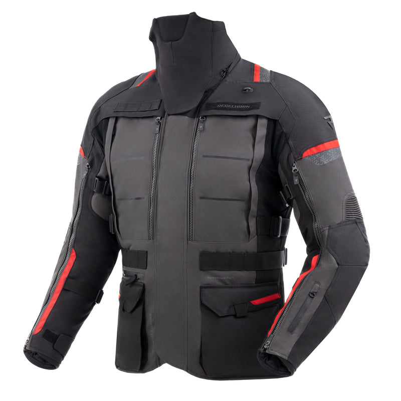 Rebelhorn Cubby 5 Textile Jacket Dark Grey / Black / Red FREE UK Delivery, FREE 365 Day Returns | Moto Central