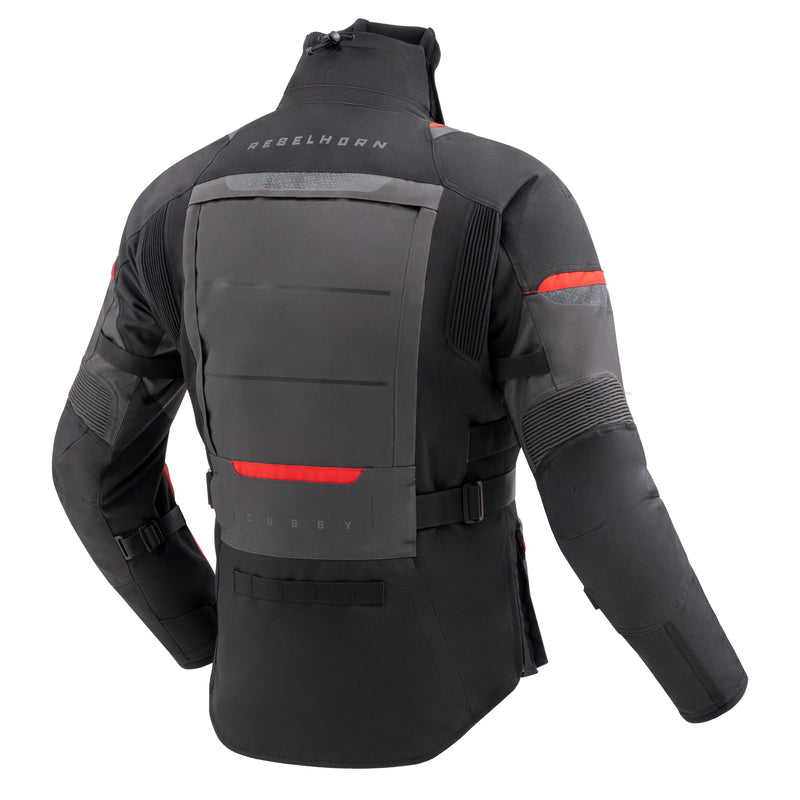 Rebelhorn Cubby 5 Textile Jacket Dark Grey / Black / Red FREE UK Delivery, FREE 365 Day Returns | Moto Central