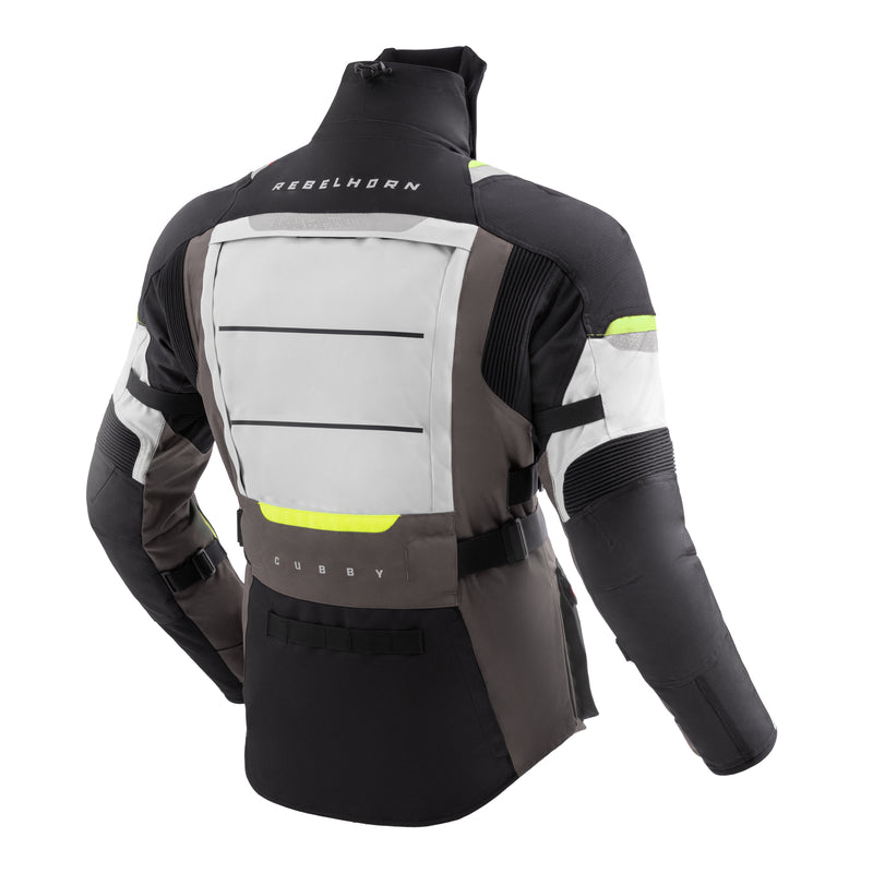 Rebelhorn Cubby 5 Textile Jacket Black / Grey / Fluo Yellow FREE UK Delivery, FREE 365 Day Returns | Moto Central