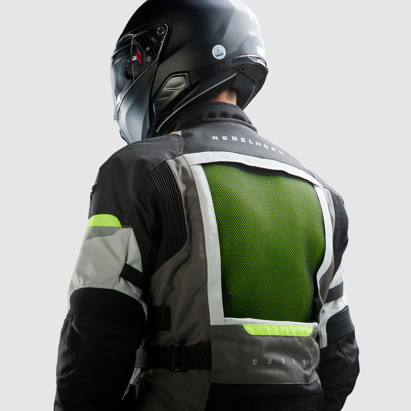 Rebelhorn Cubby 5 Textile Jacket Black / Grey / Fluo Yellow FREE UK Delivery, FREE 365 Day Returns | Moto Central