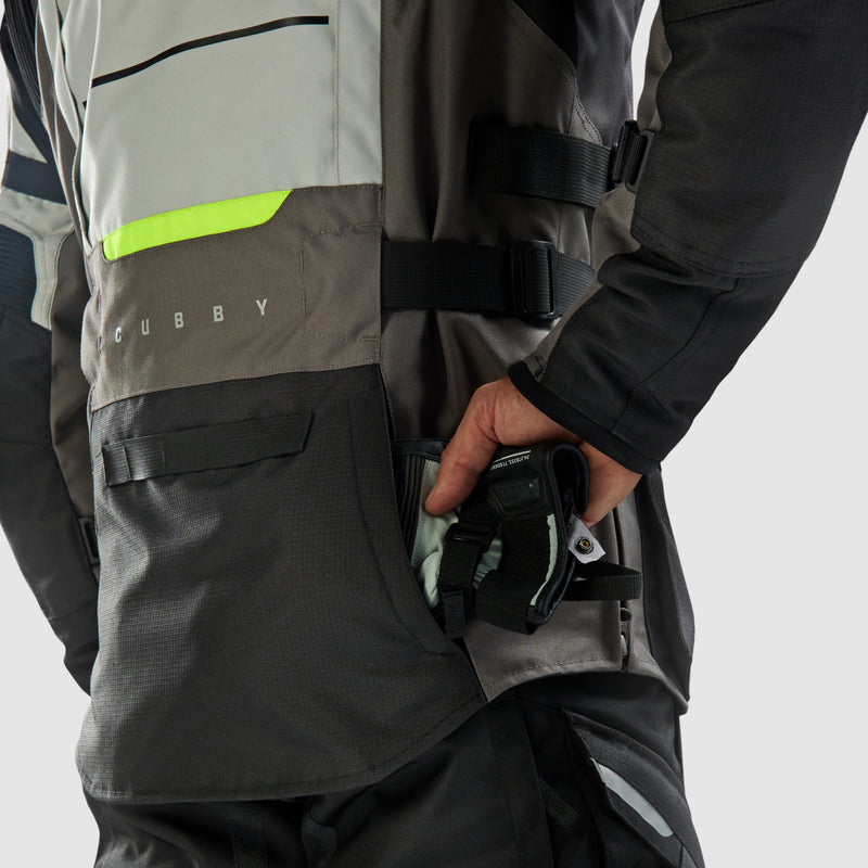 Rebelhorn Cubby 5 Textile Jacket Black / Grey / Fluo Yellow FREE UK Delivery, FREE 365 Day Returns | Moto Central