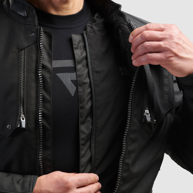 Rebelhorn Hiker 4 Textile Jacket Black FREE UK Delivery, FREE 365 Day Returns | Moto Central