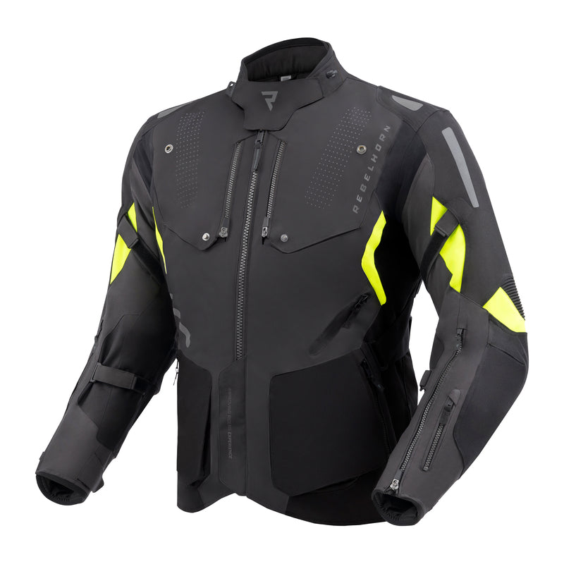 Rebelhorn Hiker 4 Textile Jacket Dark Grey / Black / Fluo Yellow FREE UK Delivery, FREE 365 Day Returns | Moto Central
