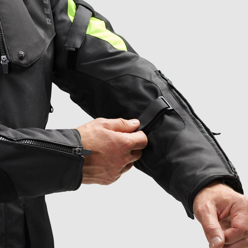 Rebelhorn Hiker 4 Textile Jacket Dark Grey / Black / Fluo Yellow FREE UK Delivery, FREE 365 Day Returns | Moto Central
