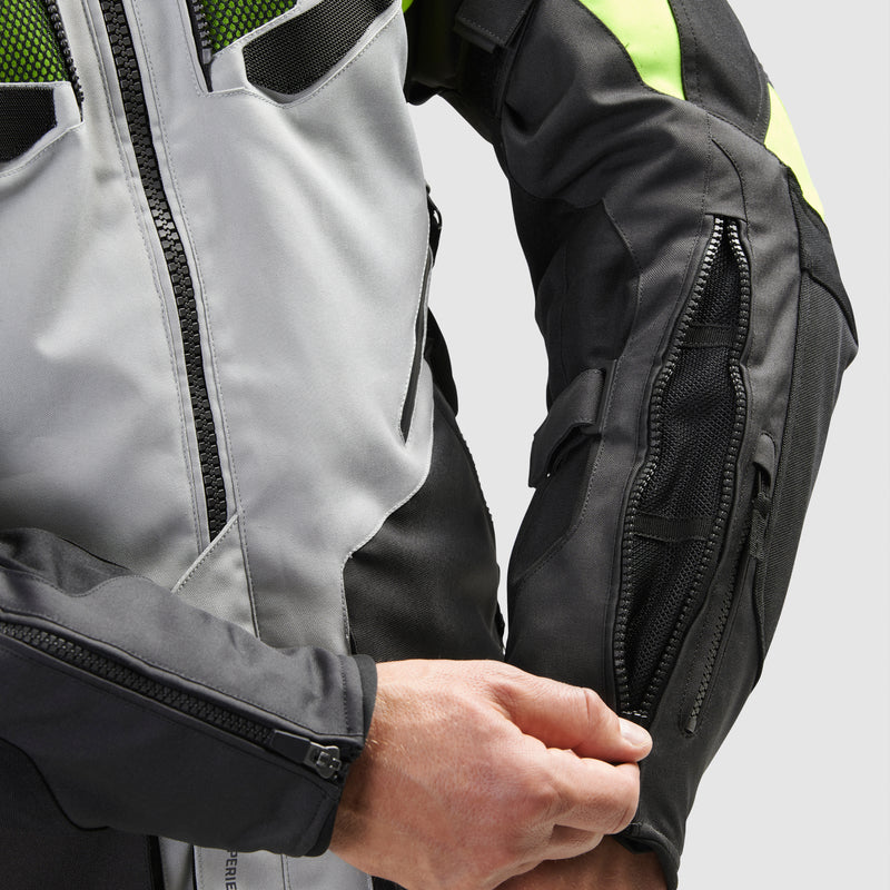 Rebelhorn Hiker 4 Textile Jacket Black / Grey / Fluo Yellow FREE UK Delivery, FREE 365 Day Returns | Moto Central