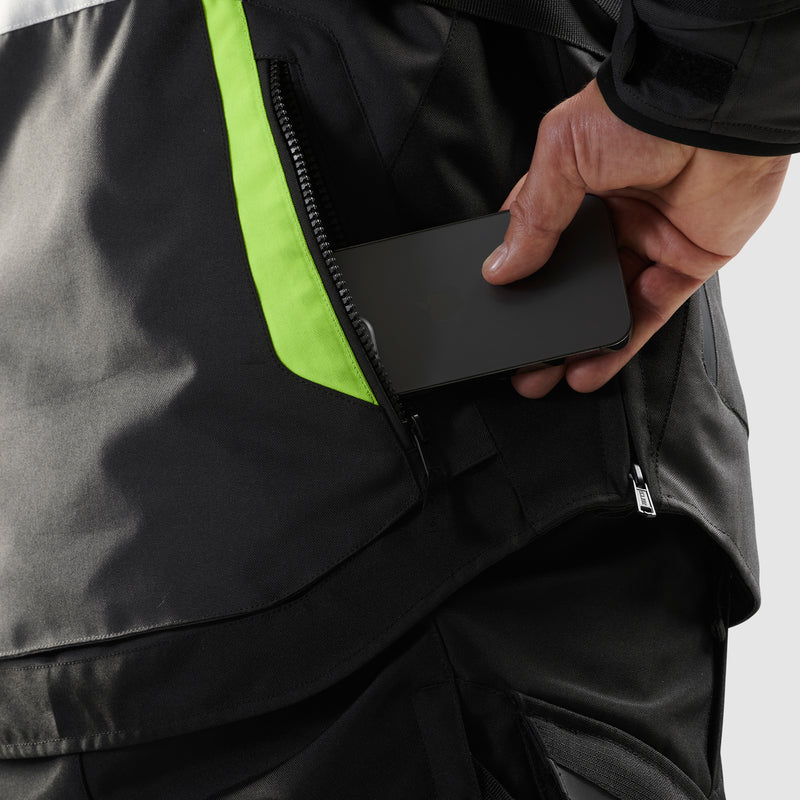 Rebelhorn Hiker 4 Textile Jacket Black / Grey / Fluo Yellow FREE UK Delivery, FREE 365 Day Returns | Moto Central