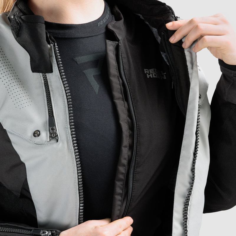 Rebelhorn Hiker 4 Ladies Textile Jacket Black / Grey / Fluo Yellow FREE UK Delivery, FREE 365 Day Returns | Moto Central