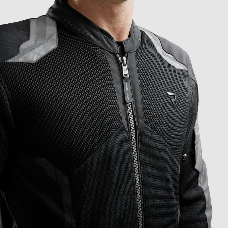Rebelhorn Jax Textile Jacket Black / Grey FREE UK Delivery, FREE 365 Day Returns | Moto Central