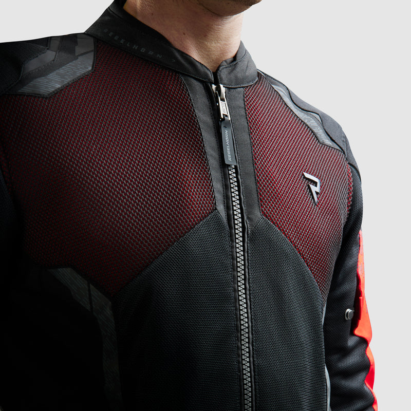 Rebelhorn Jax Textile Jacket Black / Red FREE UK Delivery, FREE 365 Day Returns | Moto Central