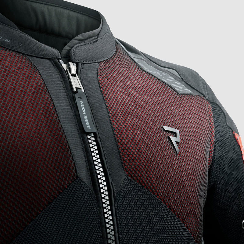 Rebelhorn Jax Textile Jacket Black / Red FREE UK Delivery, FREE 365 Day Returns | Moto Central