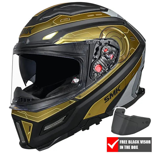 SMK Agnar Cyborg MA267 Black / Gold / Chrome FREE UK Delivery, FREE 365 Day Returns | Moto Central