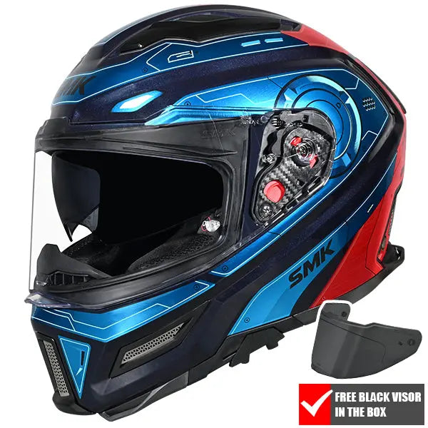 SMK Agnar Cyborg GL535 Black / Teal / Red FREE UK Delivery, FREE 365 Day Returns | Moto Central