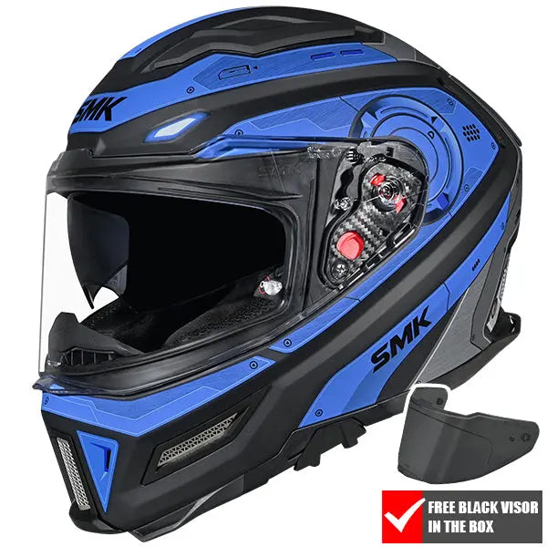 SMK Agnar Cyborg MA265 Black / Blue / Grey FREE UK Delivery, FREE 365 Day Returns | Moto Central