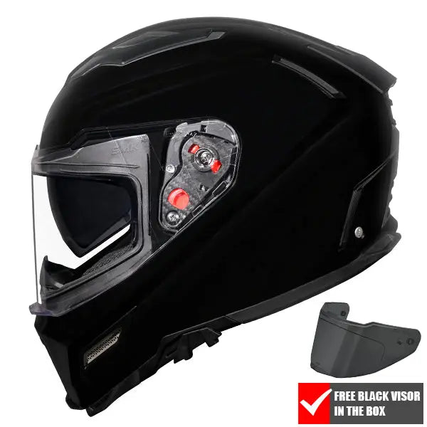 SMK Agnar Unicolour GL200 Black FREE UK Delivery, FREE 365 Day Returns | Moto Central