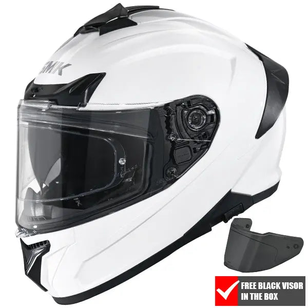 SMK Typhoon Unicolour GL100 White FREE UK Delivery, FREE 365 Day Returns | Moto Central