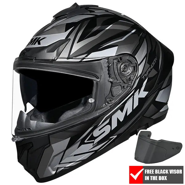SMK Typhoon Rival MA266 Black / Grey / Anthracite FREE UK Delivery, FREE 365 Day Returns | Moto Central