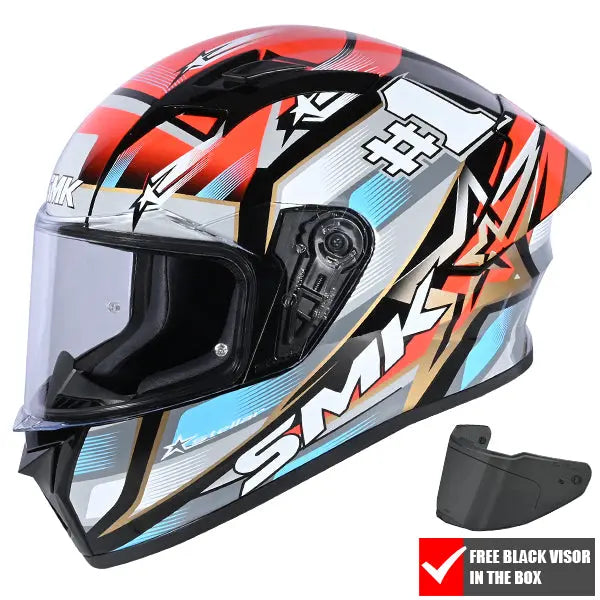 SMK Stellar Sport Uno GL263 Red / White / Black FREE UK Delivery, FREE 365 Day Returns | Moto Central