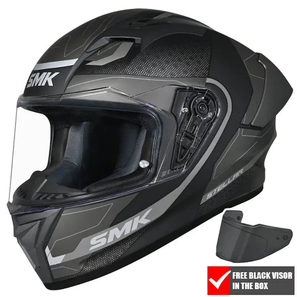 SMK Stellar Sport Flight MA266 Black / Grey / Anthracite FREE UK Delivery, FREE 365 Day Returns | Moto Central