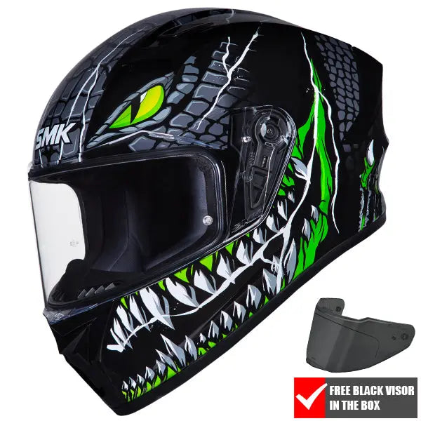 SMK Stellar Taotei GL268 Black / Green / White FREE UK Delivery, FREE 365 Day Returns | Moto Central