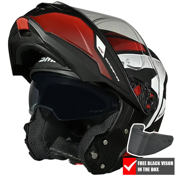SMK Gullwing V2 Sonic MA231 Matt Black / Grey / Red FREE UK Delivery, FREE 365 Day Returns | Moto Central