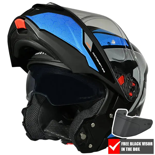 SMK Gullwing V2 Sonic GL256 Black / Blue / Grey FREE UK Delivery, FREE 365 Day Returns | Moto Central