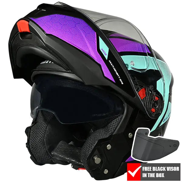 SMK Gullwing V2 Sonic GL295 Black / Purple / Teal FREE UK Delivery, FREE 365 Day Returns | Moto Central