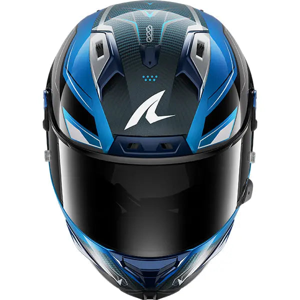 Shark Aeron Mekarium Carbon / Blue / Silver FREE UK Delivery, FREE 365 Day Returns | Moto Central