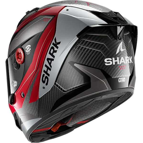 Shark Aeron Mekarium Carbon / Red / Silver FREE UK Delivery, FREE 365 Day Returns | Moto Central