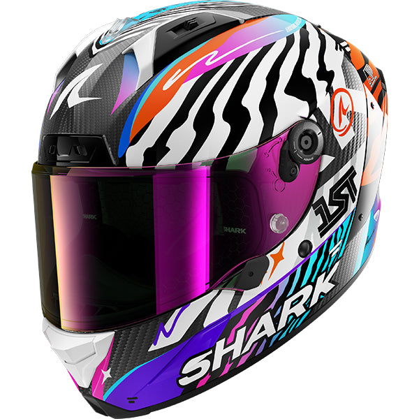Shark Aeron Speed-Fancy Carbon / White / Orange FREE UK Delivery, FREE 365 Day Returns | Moto Central