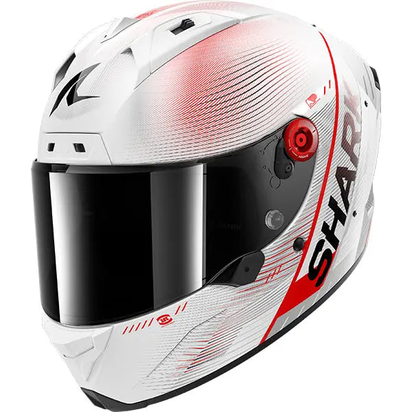 Shark Aeron Speed-Tech Carbon / White / Red FREE UK Delivery, FREE 365 Day Returns | Moto Central