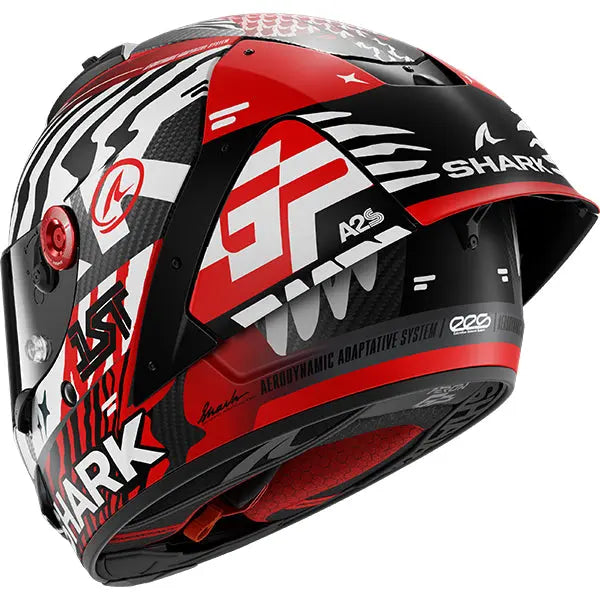 Shark Aeron-GP FIM Speed-Fancy Carbon / White / Red FREE UK Delivery, FREE 365 Day Returns | Moto Central