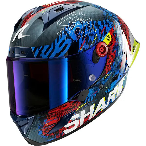 Shark Aeron-GP FIM Speed-VIB Carbon / Blue / Red FREE UK Delivery, FREE 365 Day Returns | Moto Central