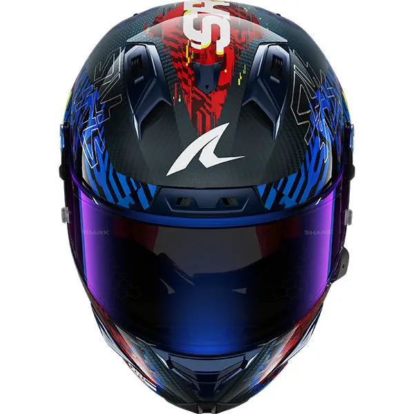 Shark Aeron-GP FIM Speed-VIB Carbon / Blue / Red FREE UK Delivery, FREE 365 Day Returns | Moto Central