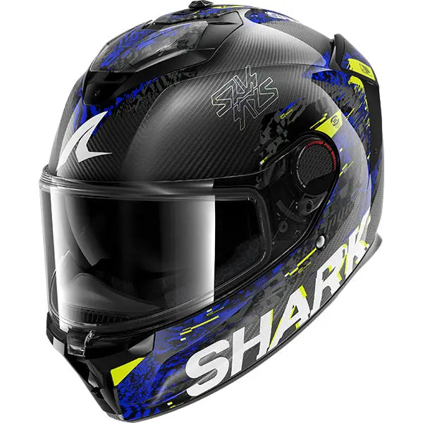 Shark Spartan GT PRO Carbon Speed-VIB Carbon / Anthracite / Blue FREE UK Delivery, FREE 365 Day Returns | Moto Central