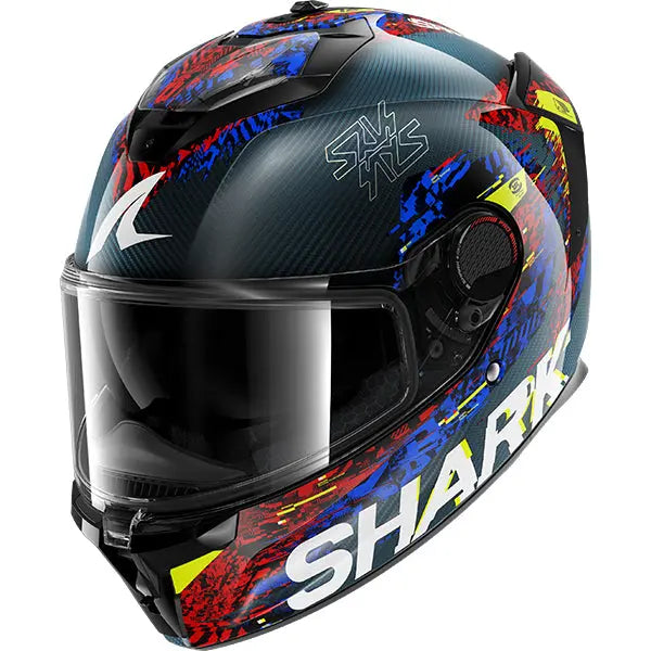 Shark Spartan GT PRO Carbon Speed-VIB Carbon / Blue / Red FREE UK Delivery, FREE 365 Day Returns | Moto Central