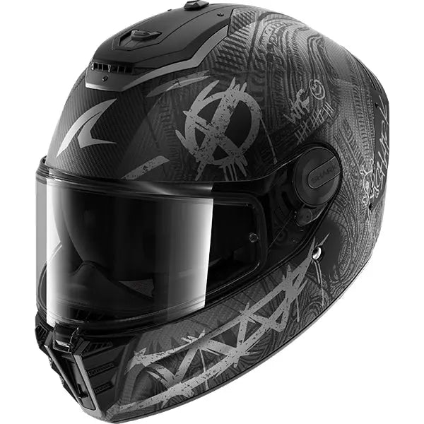 Shark Spartan RS Carbon Shiever Carbon / Anthracite / Silver FREE UK Delivery, FREE 365 Day Returns | Moto Central