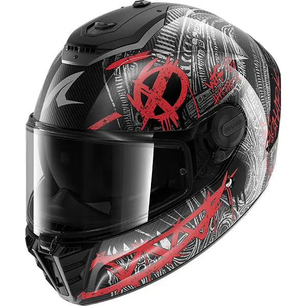 Shark Spartan RS Carbon Shiever Carbon / Anthracite / Red FREE UK Delivery, FREE 365 Day Returns | Moto Central