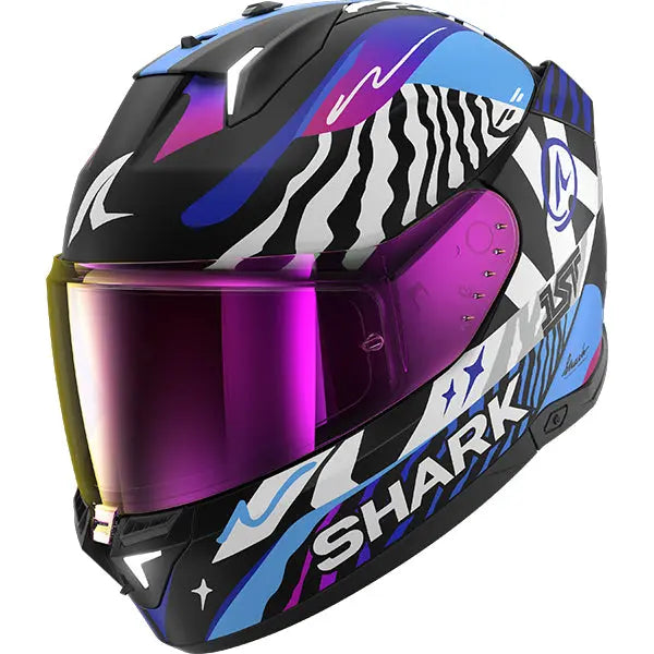 Shark Skwal i3 Speed-Fancy Black / White / Blue FREE UK Delivery, FREE 365 Day Returns | Moto Central