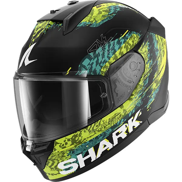 Shark D-Skwal 3 Speed-VIB Matt Black / Green / Blue FREE UK Delivery, FREE 365 Day Returns | Moto Central
