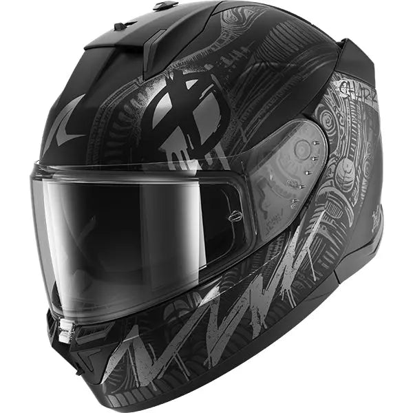 Shark D-Skwal 3 Shiever Matt Black / Anthracite / Silver FREE UK Delivery, FREE 365 Day Returns | Moto Central