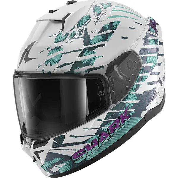 Shark D-Skwal 3 Reptaia White / Pearl / White FREE UK Delivery, FREE 365 Day Returns | Moto Central