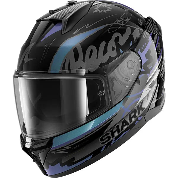 Shark D-Skwal 3 Streetrush Black / Green / Pearl FREE UK Delivery, FREE 365 Day Returns | Moto Central