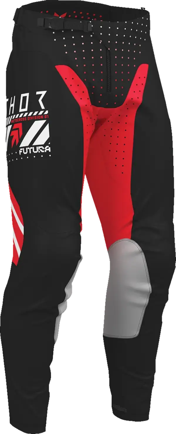 Thor Launchmode Futura MX Textile Trouser Black / Grey / Red / White - FREE UK Shipping, FREE 365 Day Returns | Moto Central