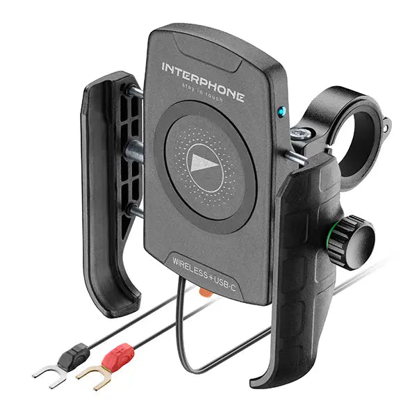 Interphone Crab Wireless USB-C Phone Holder Black FREE UK Delivery, FREE 365 Day Returns | Moto Central