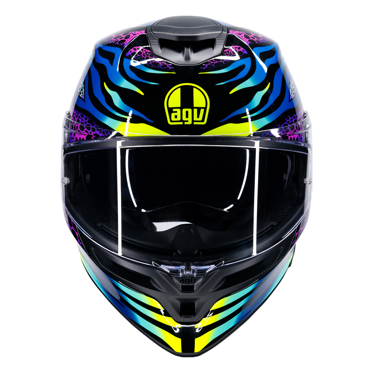 AGV K5 ECE 22.06 Viverna Blue / Purple / Lime - FREE UK Shipping, FREE 365 Day Returns | Moto Central